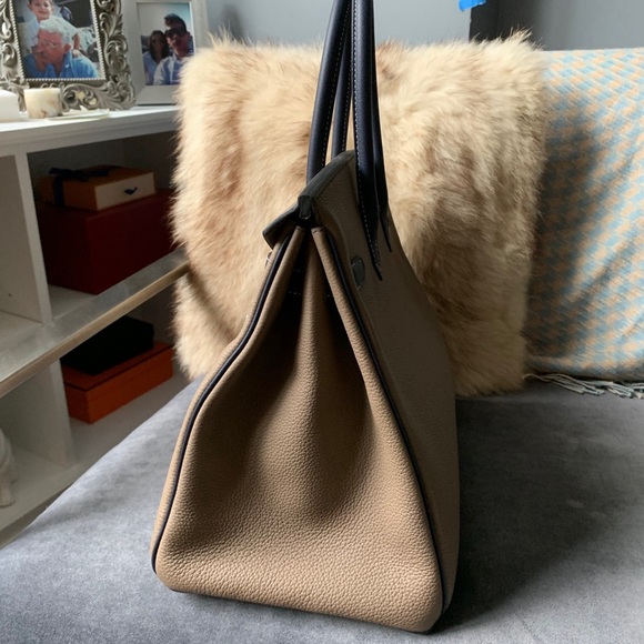 Hermès Birkin 35cm Etope and Blue Marine With Contrasting Stitching VIP SPECIAL - Picture 9 of 10